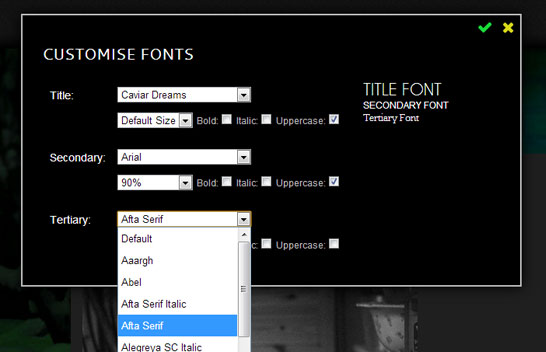 Customising Fonts